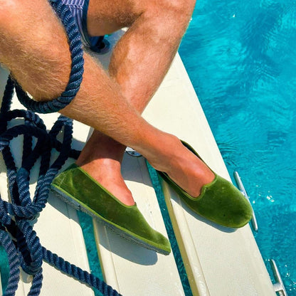 Mar Soreli Friulana Loafer Handcrafted Men’S Velvet Forest Slip On by Mar Soreli – Don't Panic Shoes