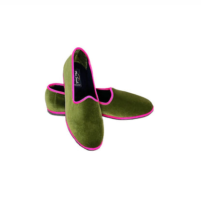Mar Soreli Friulane Ballet Flat Women’S Olive Fuchsia Slip On by Mar Soreli – Don't Panic Shoes
