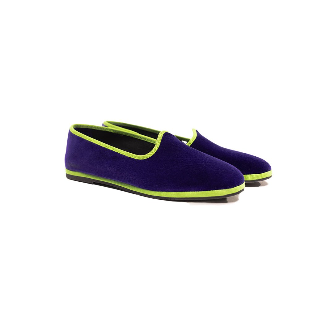 Mar Soreli Friulane Ballet FlatS Women’s Purple And Acid Green Slip On by Mar Soreli – Don't Panic Shoes