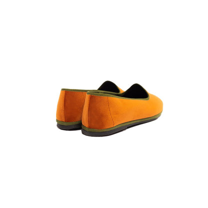 Mar Soreli Friulane Ballet FlatS Women’s Velvet Apricot And Green Slip On by Mar Soreli – Don't Panic Shoes