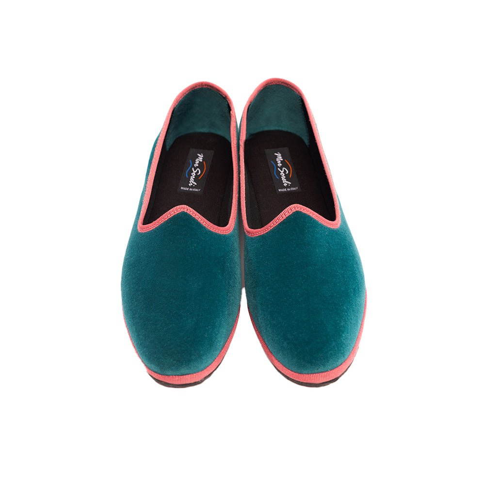 Mar Soreli Friulane Flats Women Leather Petrol And Pink Slip On by Mar Soreli – Don't Panic Shoes