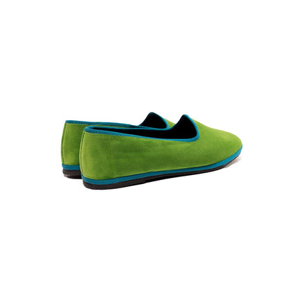 Mar Soreli Friulane Two Tone Acid Green Petrol Womens Flats Slip On by Mar Soreli – Don't Panic Shoes