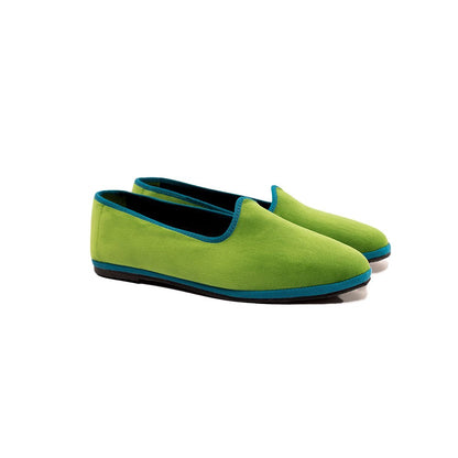 Mar Soreli Friulane Two Tone Acid Green Petrol Womens Flats Slip On by Mar Soreli – Don't Panic Shoes