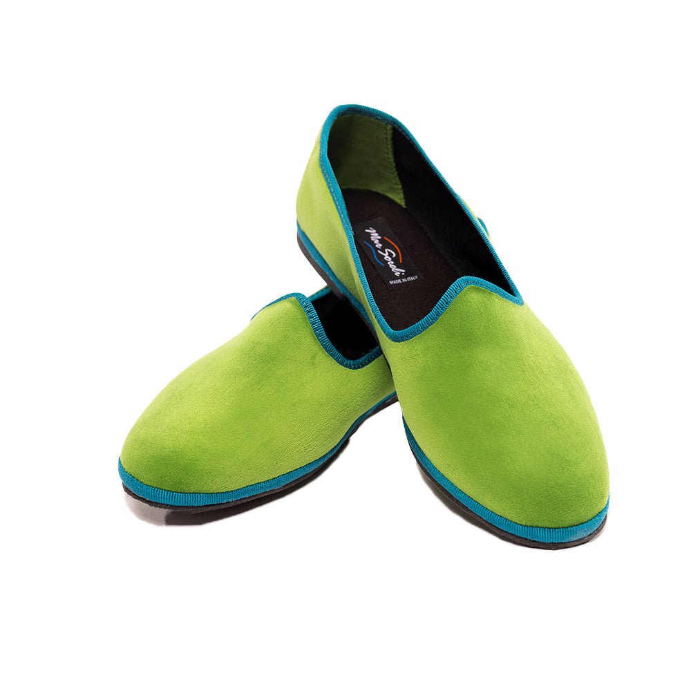 Mar Soreli Friulane Two Tone Acid Green Petrol Womens Flats Slip On by Mar Soreli – Don't Panic Shoes
