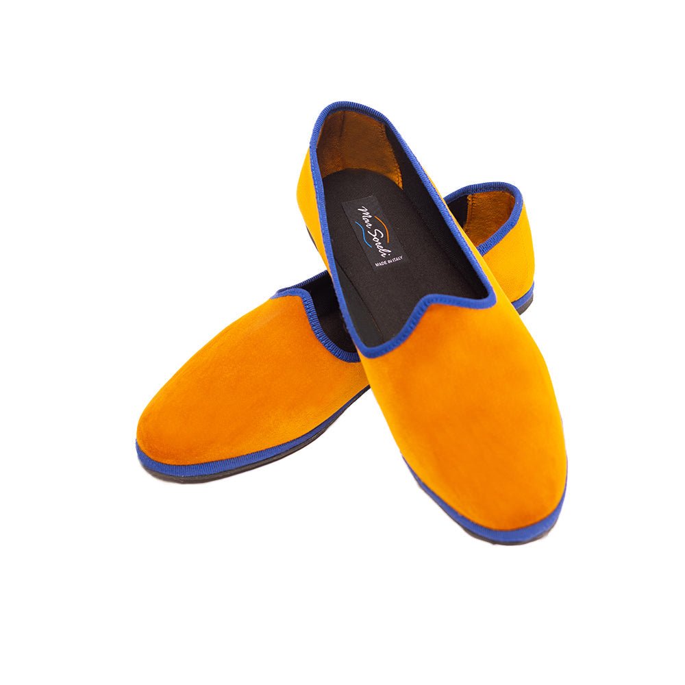 Mar Soreli Friulane Womens Orange Bluette Bicolor Flat Slip On by Mar Soreli – Don't Panic Shoes