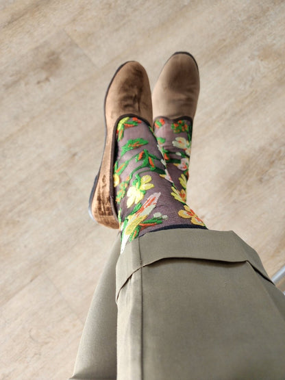 Mar Soreli Graffiato Seta Friulana Velvet Slipper Bruciato Slip On by Mar Soreli – Don't Panic Shoes