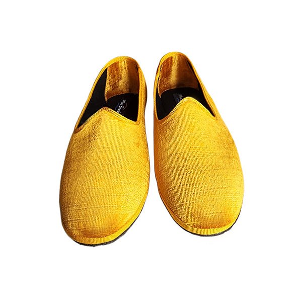 Mar Soreli Graffiato Seta Traditional Friulane Velvet Ocra Slip On by Mar Soreli – Don't Panic Shoes