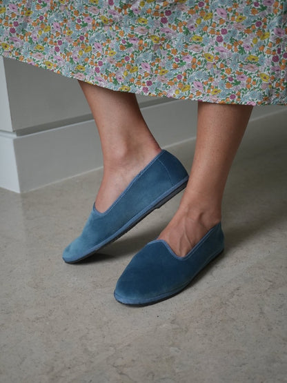 Mar Soreli Tradizionale Avio Women’S Leather Flat Avio Slip On by Mar Soreli – Don't Panic Shoes