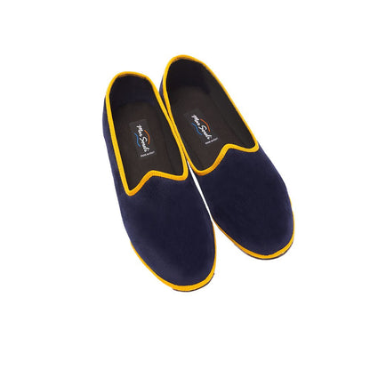 Mar Soreli Tradizionale Bicolor Womens Dark Blue Ochre Slip On by Mar Soreli – Don't Panic Shoes
