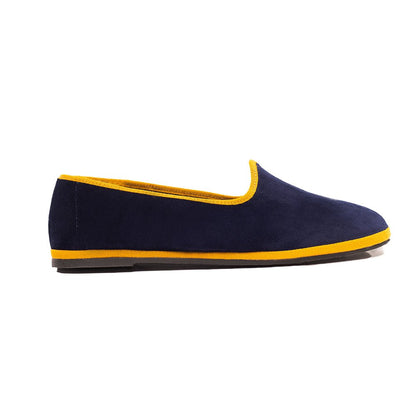 Mar Soreli Tradizionale Bicolor Womens Dark Blue Ochre Slip On by Mar Soreli – Don't Panic Shoes