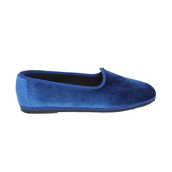Mar Soreli Tradizionale Cobalto Womens Velvet Cobalt Slip On by Mar Soreli – Don't Panic Shoes