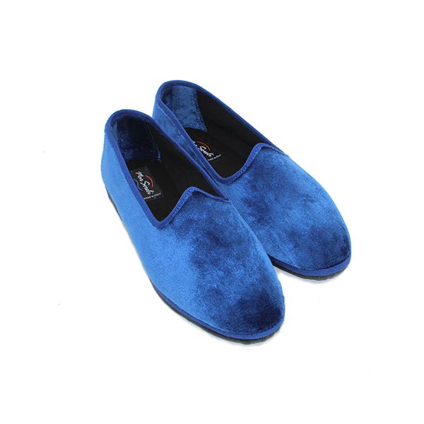 Mar Soreli Tradizionale Cobalto Womens Velvet Cobalt Slip On by Mar Soreli – Don't Panic Shoes