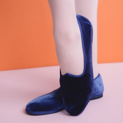 Mar Soreli Tradizionale Cobalto Womens Velvet Cobalt Slip On by Mar Soreli – Don't Panic Shoes