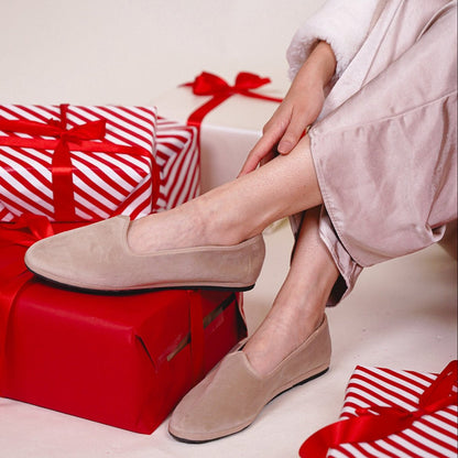 Mar Soreli Tradizionale Friulane Flat Women’S Tortora Slip On by Mar Soreli – Don't Panic Shoes