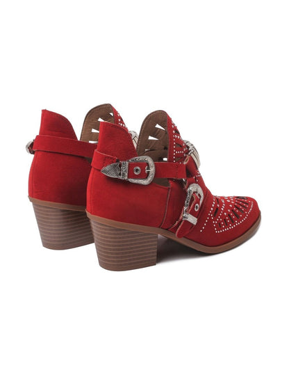 Marcela | Red Booties by J.Adams – Don't Panic Shoes