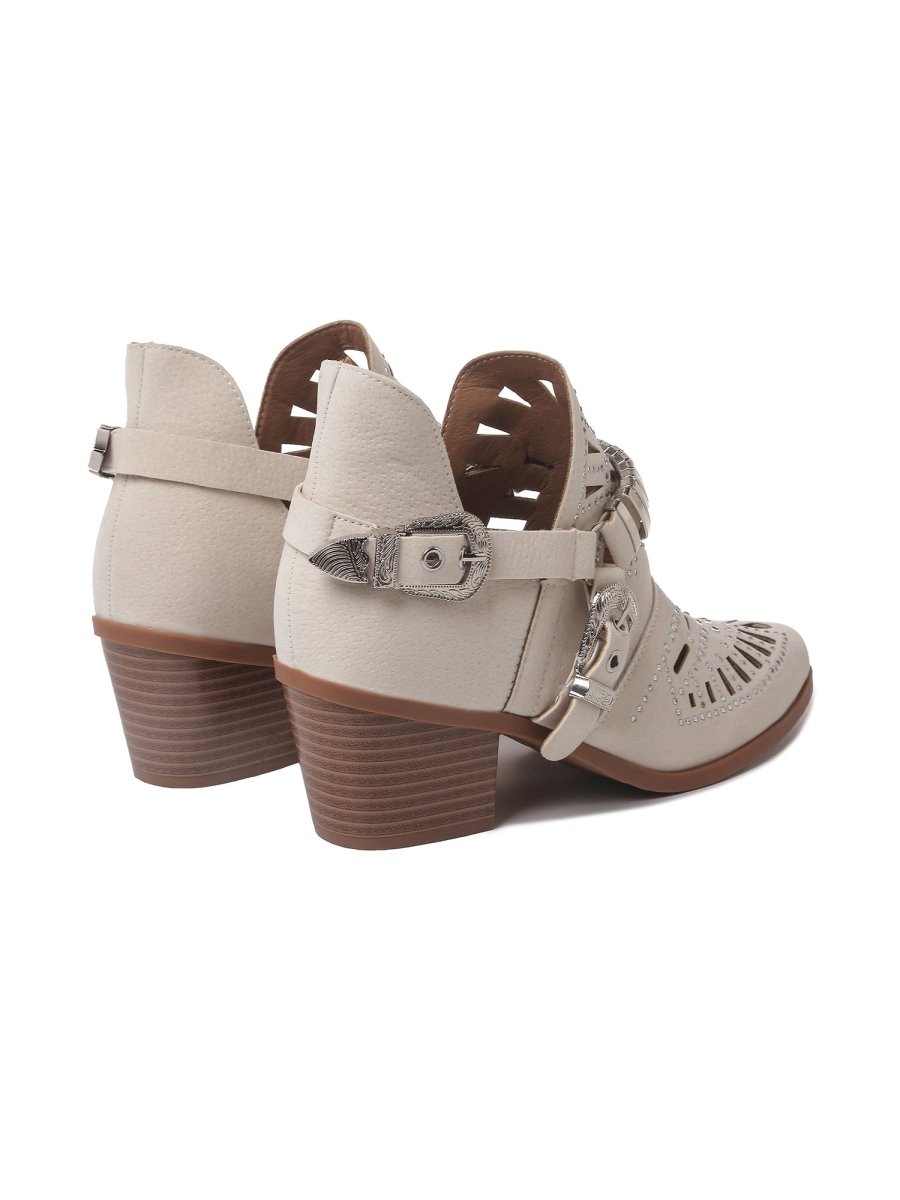 Marcela | White Booties by J.Adams – Don't Panic Shoes