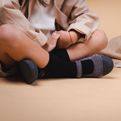 Margot Grey Adjustable Velcro Non Slip Rubber Sole Insole Fashion by Childrenchic – Don't Panic Shoes