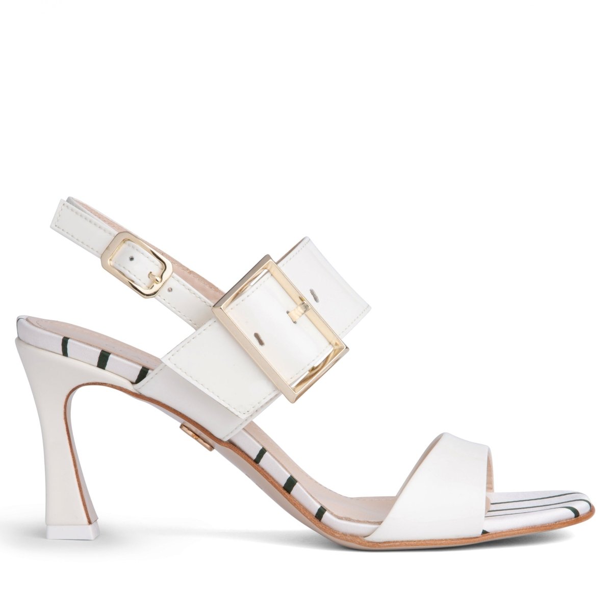 Marilyn Women’S Coquette White Patent Leather Slingback Heels by Beautiisoles – Don't Panic Shoes