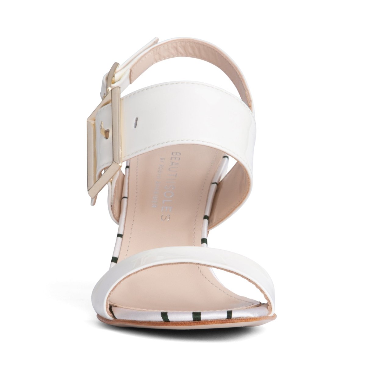 Marilyn Women’S Coquette White Patent Leather Slingback Heels by Beautiisoles – Don't Panic Shoes