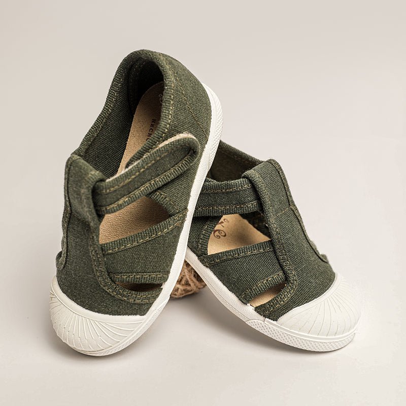 Marly Green Adjustable Velcro Non Slip Rubber Soles fashion by Childrenchic – Don't Panic Shoes