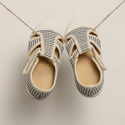 Marly Stripes Adjustable Velcro Non Slip Rubber Soles fashion by Childrenchic – Don't Panic Shoes