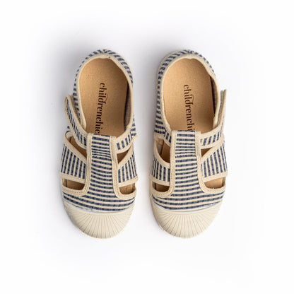 Marly Stripes Adjustable Velcro Non Slip Rubber Soles fashion by Childrenchic – Don't Panic Shoes