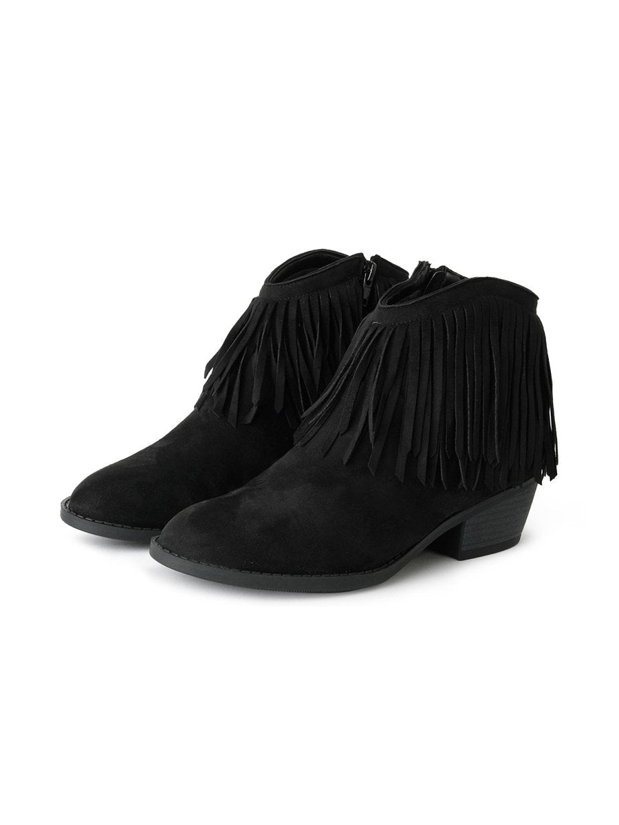 Marrow | Black Suede Booties by J.Adams – Don't Panic Shoes