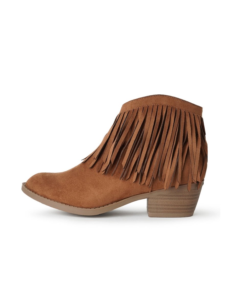Marrow | Chestnut Suede Booties by J.Adams – Don't Panic Shoes