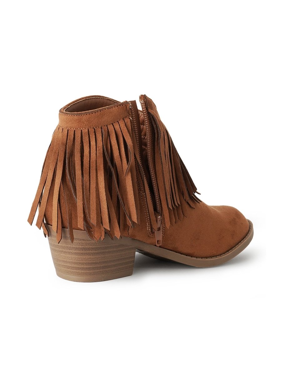 Marrow | Chestnut Suede Booties by J.Adams – Don't Panic Shoes