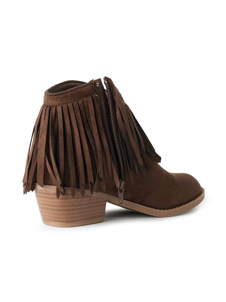Marrow | Dark Brown Suede Booties by J.Adams – Don't Panic Shoes