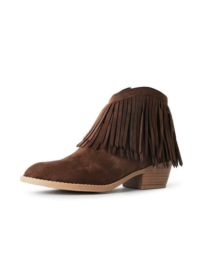 Marrow | Dark Brown Suede Booties by J.Adams – Don't Panic Shoes