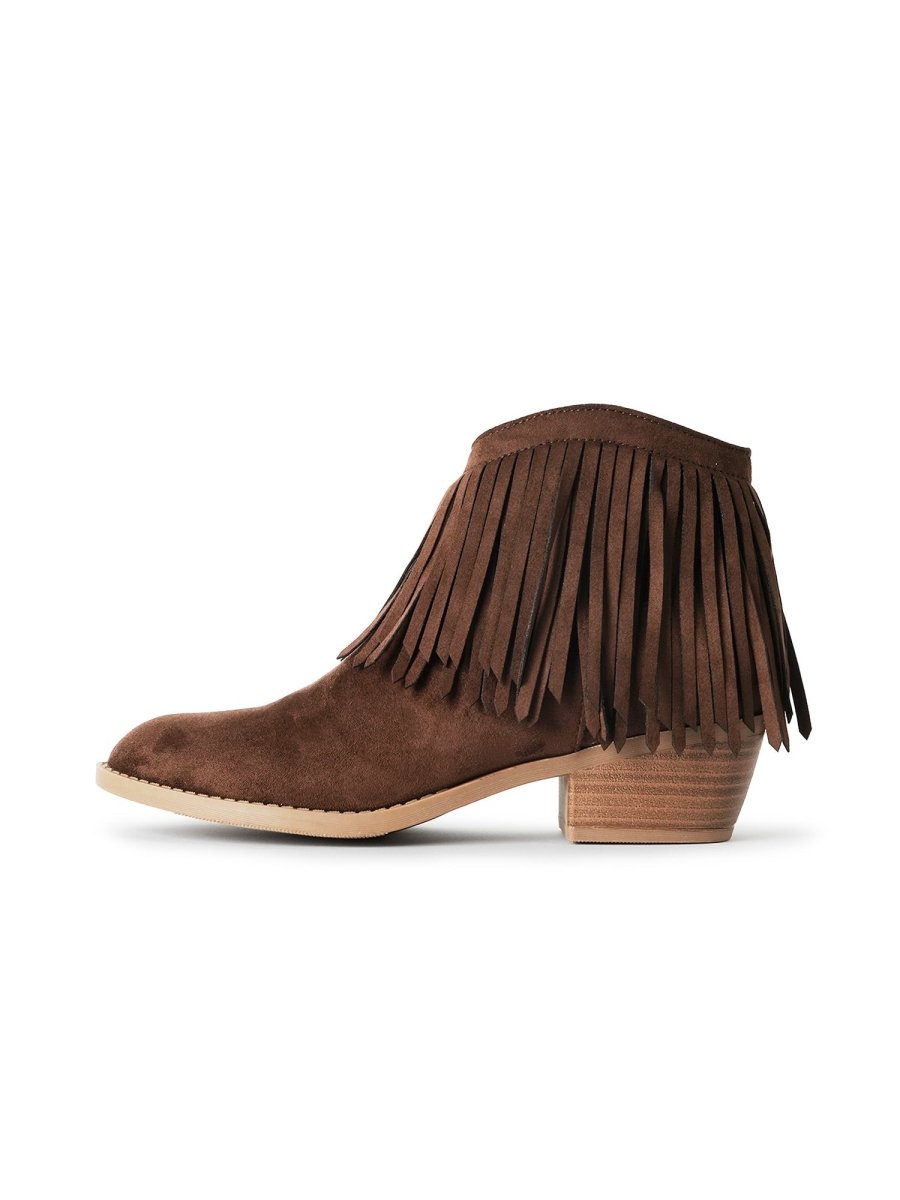 Marrow | Dark Brown Suede Booties by J.Adams – Don't Panic Shoes