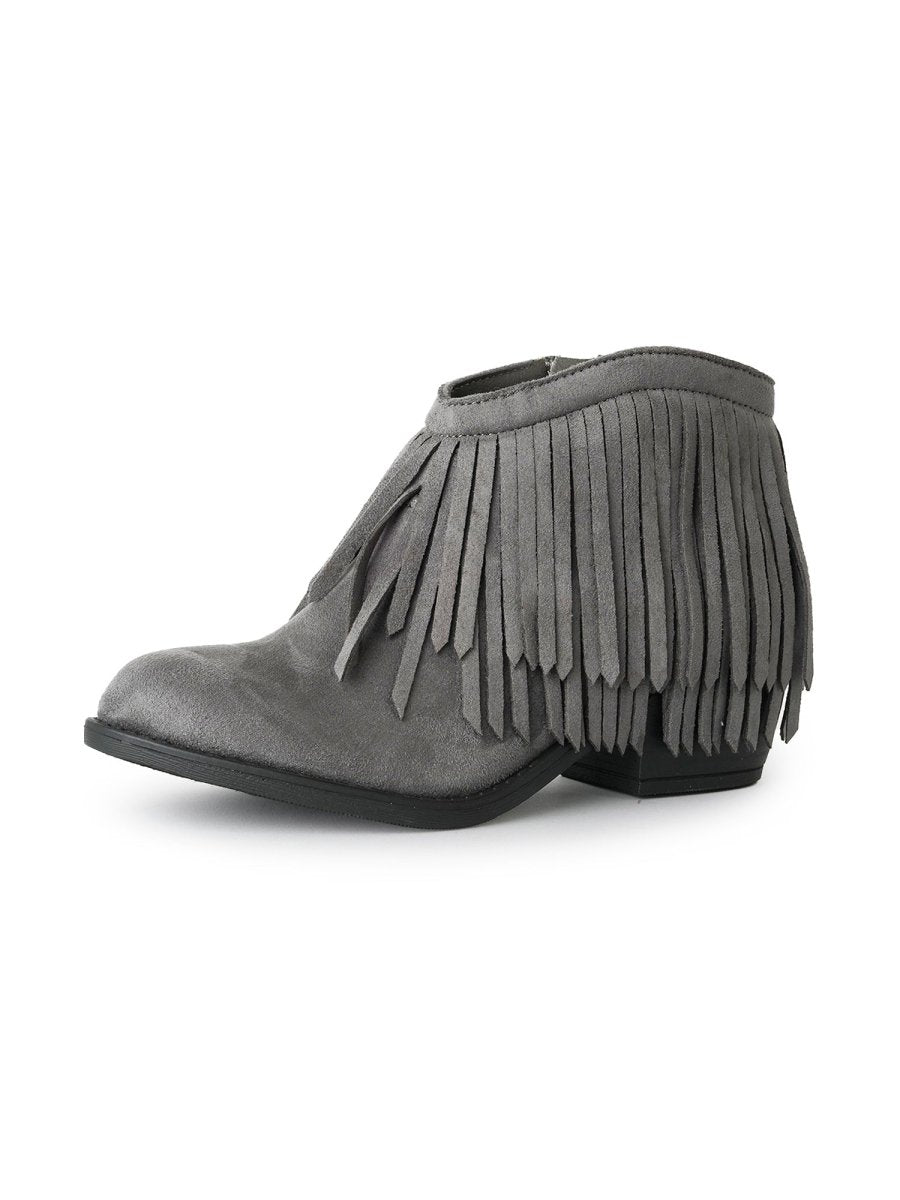 Marrow | Grey Suede Booties by J.Adams – Don't Panic Shoes