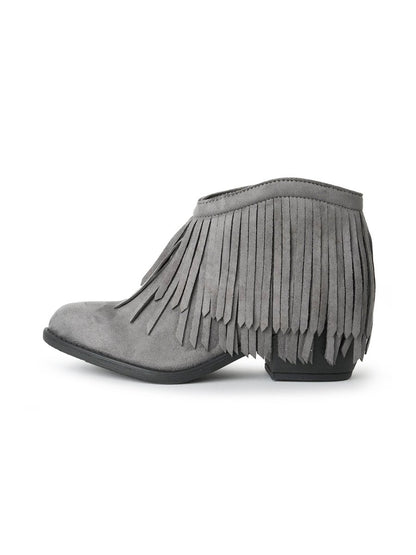 Marrow | Grey Suede Booties by J.Adams – Don't Panic Shoes