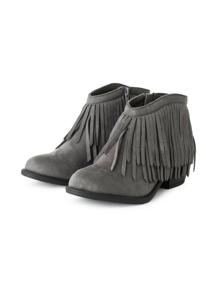 Marrow | Grey Suede Booties by J.Adams – Don't Panic Shoes