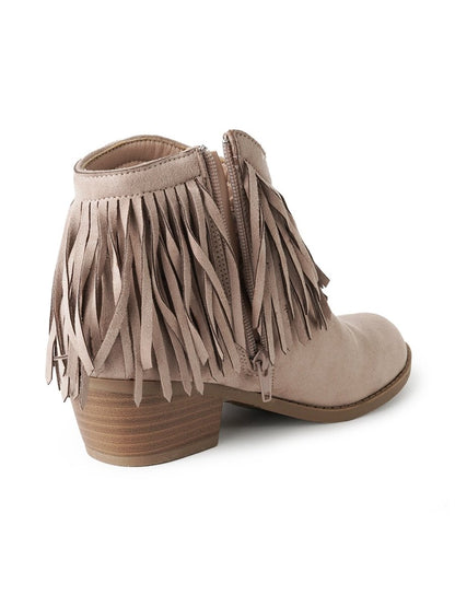 Marrow | Light Taupe Suede Booties by J.Adams – Don't Panic Shoes