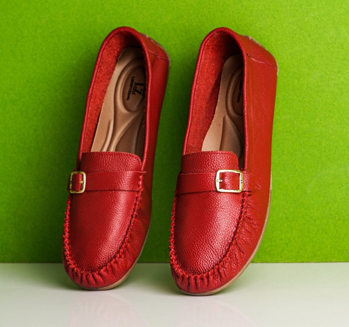 Mary Genuine Leather Women's Slip On Buckle Loafers Shoes by Libertyzeno – Don't Panic Shoes