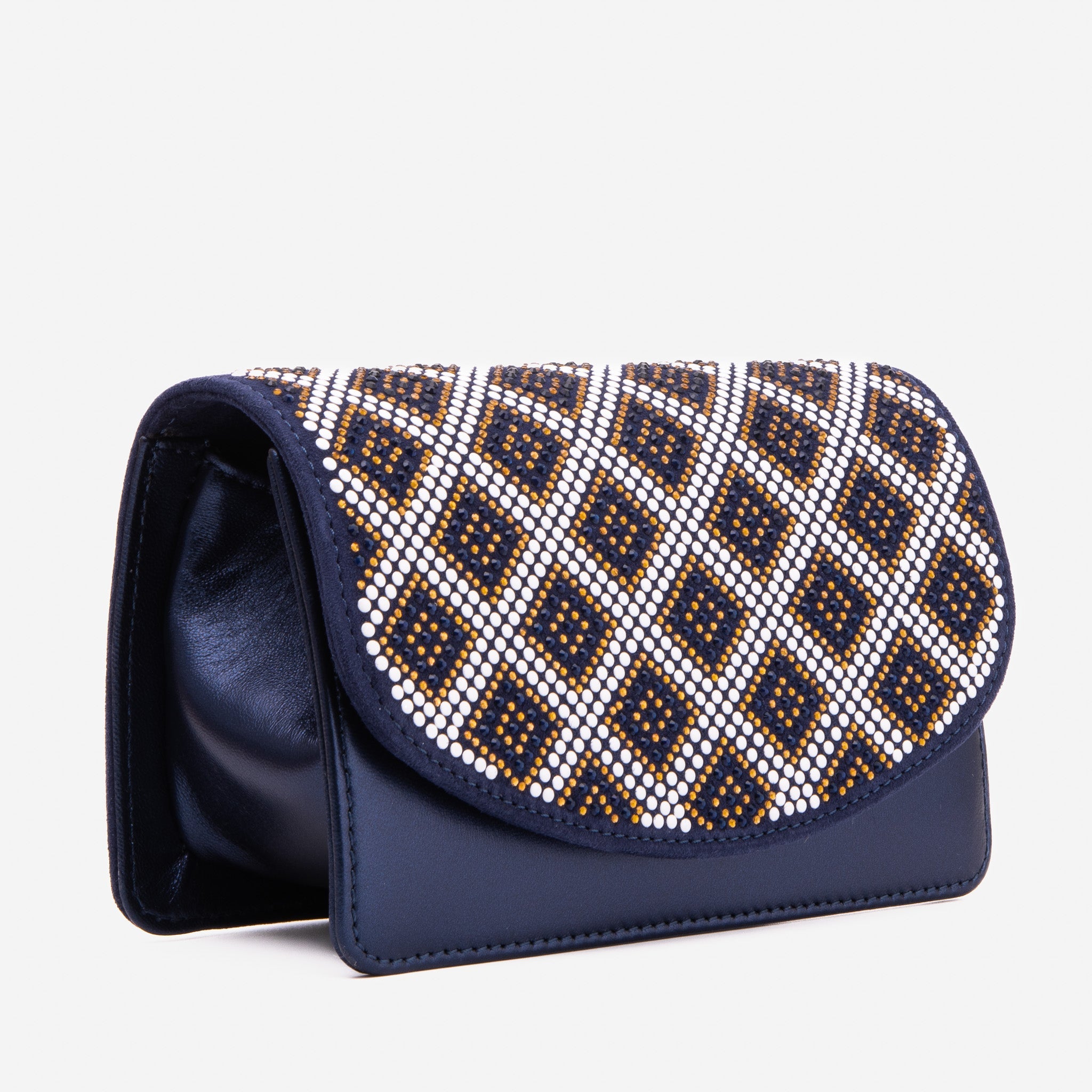 The Nampula Navy Blue Glitter Leather Handbag