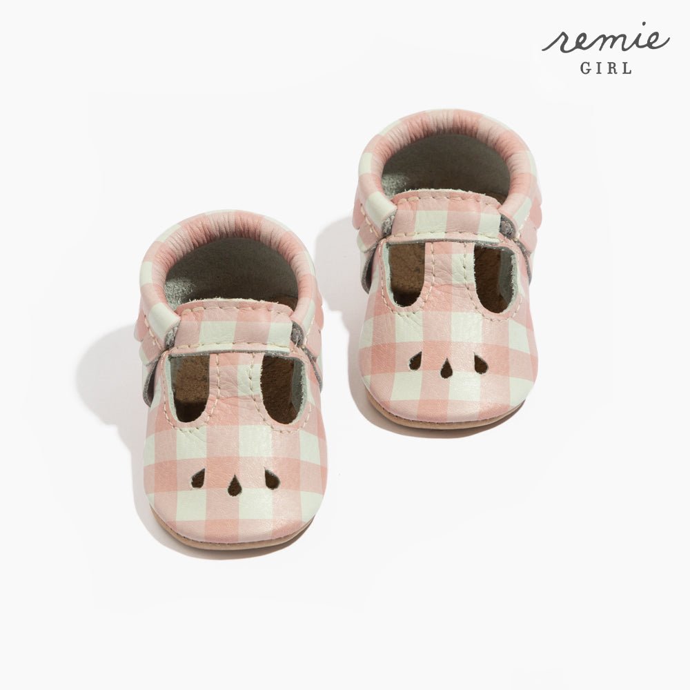 Melon Gingham Mary Jane Baby Shoe Mary Jane by Freshly Picked – Don't Panic Shoes