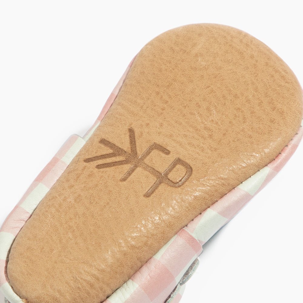 Melon Gingham Mary Jane Baby Shoe Mary Jane by Freshly Picked – Don't Panic Shoes