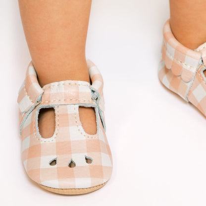 Melon Gingham Mary Jane Baby Shoe Mary Jane by Freshly Picked – Don't Panic Shoes