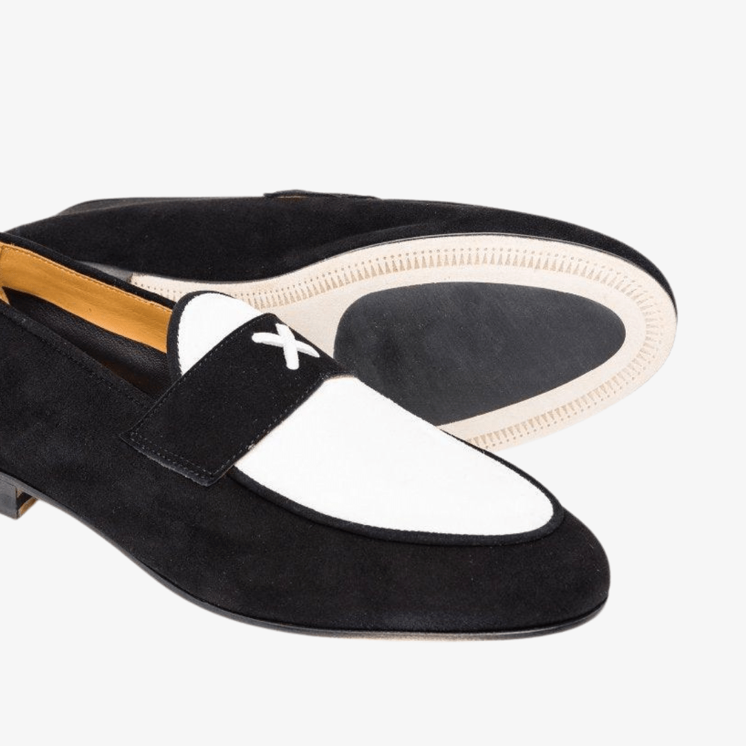 Men's Black And White Suede Centesimo Men's Footwear by Del Toro Shoes – Don't Panic Shoes
