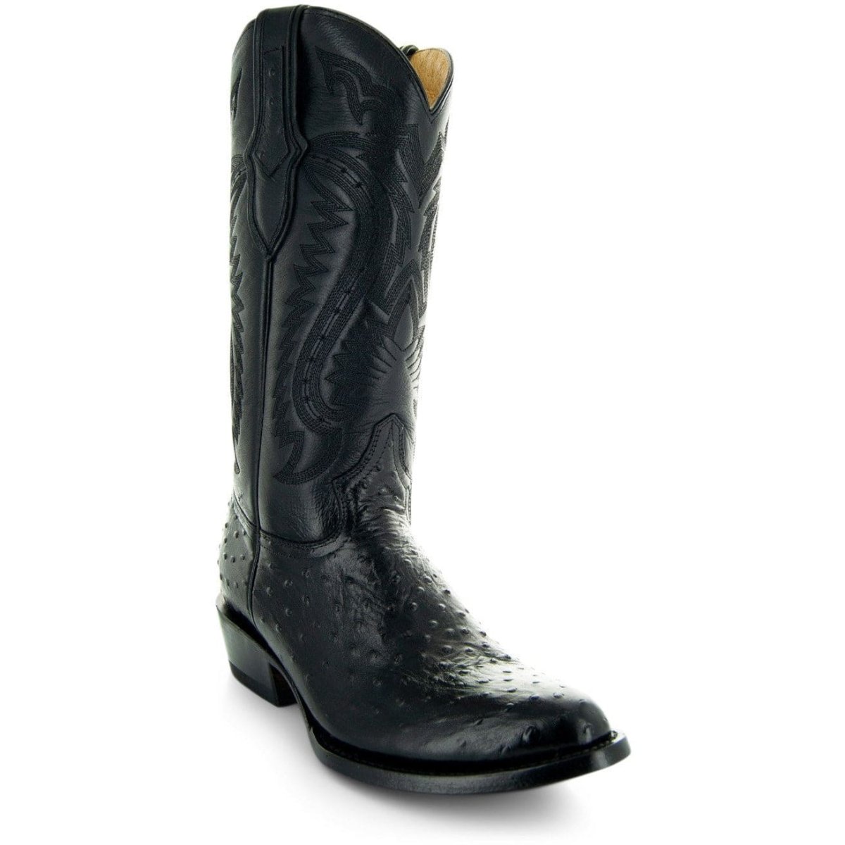 Men's Black Ostrich Print Cowboy Boots (H7002) Cowboy Boots by Soto Boots – Don't Panic Shoes
