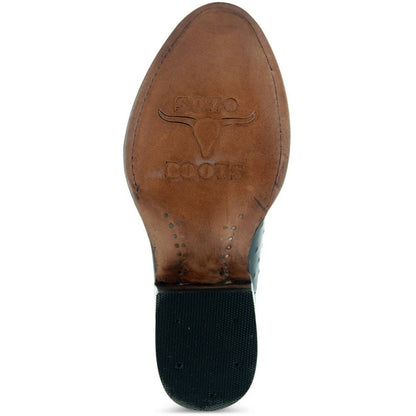 Men's Black Ostrich Print Cowboy Boots (H7002) Cowboy Boots by Soto Boots – Don't Panic Shoes