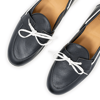 Men's Black Pebbled Leather Barca Yacht Loafer Men's Footwear by Del Toro Shoes – Don't Panic Shoes