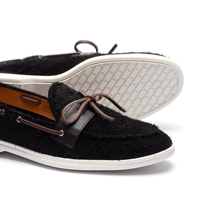 Men's Black Textured Suede Barca Yacht Loafer Men's Footwear by Del Toro Shoes – Don't Panic Shoes