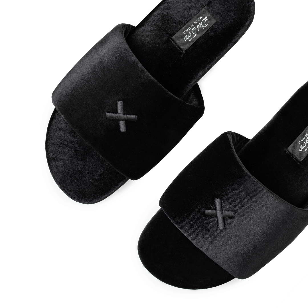 Men's Black Velvet House Slide Men's Footwear by Del Toro Shoes – Don't Panic Shoes