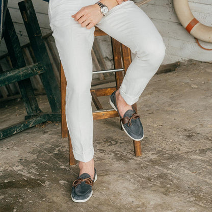 Men's Blue Suede Barca Yacht Loafer Men's Footwear by Del Toro Shoes – Don't Panic Shoes