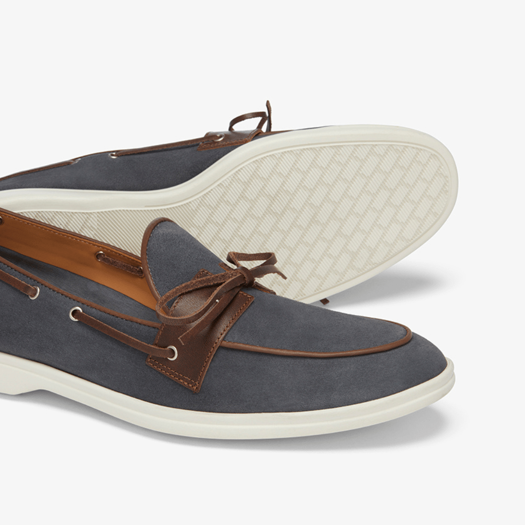 Men's Blue Suede Barca Yacht Loafer Men's Footwear by Del Toro Shoes – Don't Panic Shoes