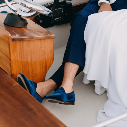 Men's Blue Velvet Slipper Ii Men's Footwear by Del Toro Shoes – Don't Panic Shoes